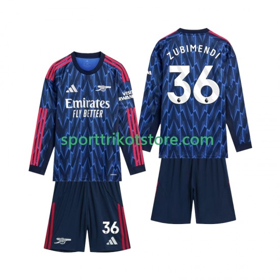 Arsenal Kinderset Auswärts trikot 2025-2026 Langarm Zubimendi 36