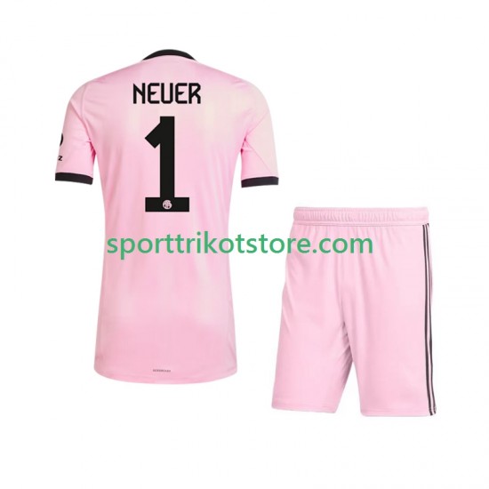 FC Bayern München Kinderset Ausweich trikot 2025-2026 Kurzarm Torwart Manuel Neuer 1 UCL