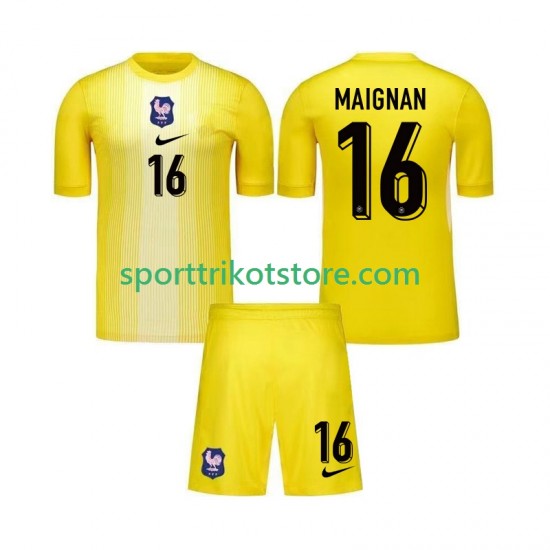 Frankreich Kinderset Heim trikot 2025 Kurzarm Torwart Lucas Chevalier 16