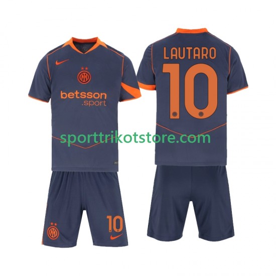 Inter Mailand Kinderset Ausweich trikot 2025-2026 Kurzarm Lautaro Martinez 10