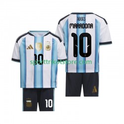 Argentinien Kinderset Heim trikot WM 2026 Kurzarm Maradona 10