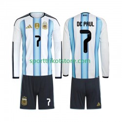 Argentinien Kinderset Heim trikot WM 2026 Langarm Rodrigo De Paul 7
