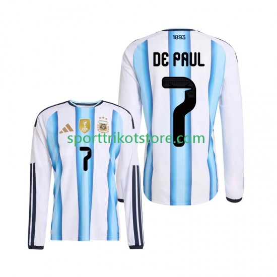 Argentinien Herren Heim trikot WM 2026 Langarm Rodrigo De Paul 7