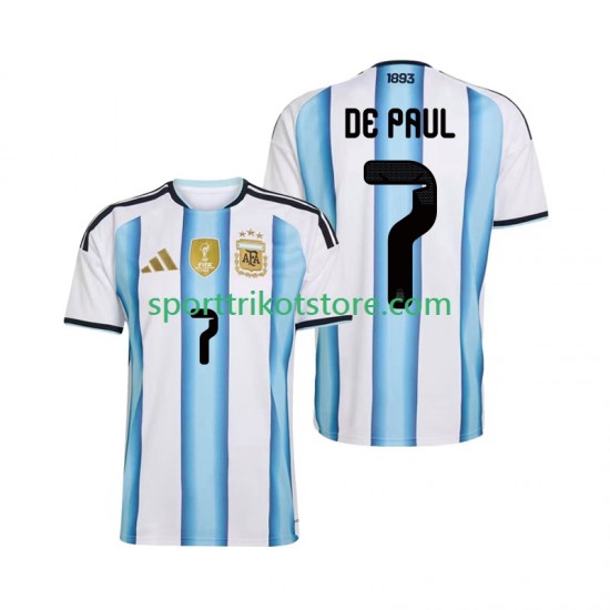 Argentinien Herren Heim trikot WM 2026 Kurzarm Rodrigo De Paul 7