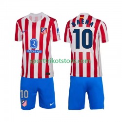 Atlético Madrid Kinderset Heim trikot 2025-2026 Kurzarm Alex Baena 10