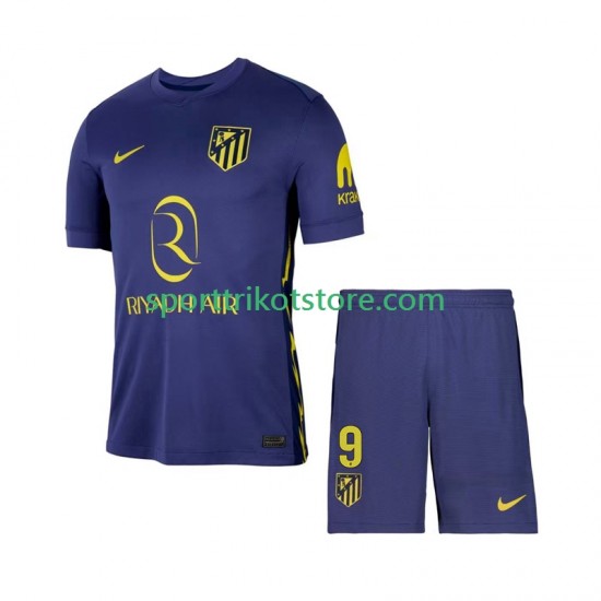 Atlético Madrid Kinderset Auswärts trikot 2025-2026 Kurzarm Alexander Sorloth 9