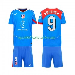 Atlético Madrid Kinderset Ausweich trikot 2025-2026 Kurzarm Alexander Sorloth 9