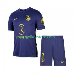 Atlético Madrid Kinderset Auswärts trikot 2025-2026 Kurzarm Antoine Griezmann 7