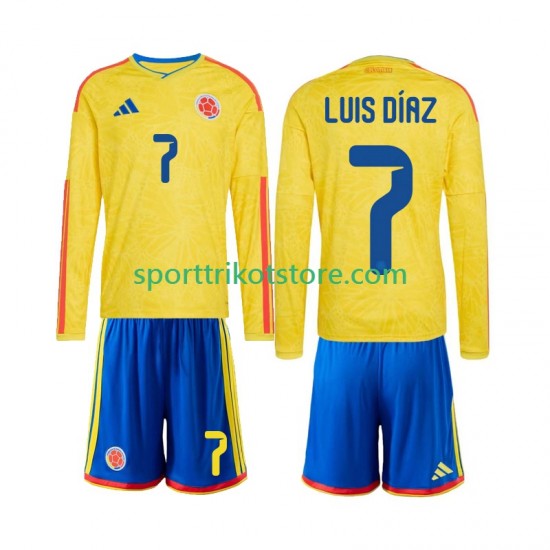 Kolumbien Kinderset Heim trikot WM 2026 Langarm Luis Diaz 7