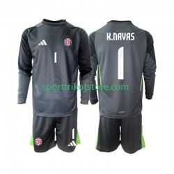 Costa Rica Kinderset Auswärts trikot 2025 Langarm Torwart Keylor Navas 1