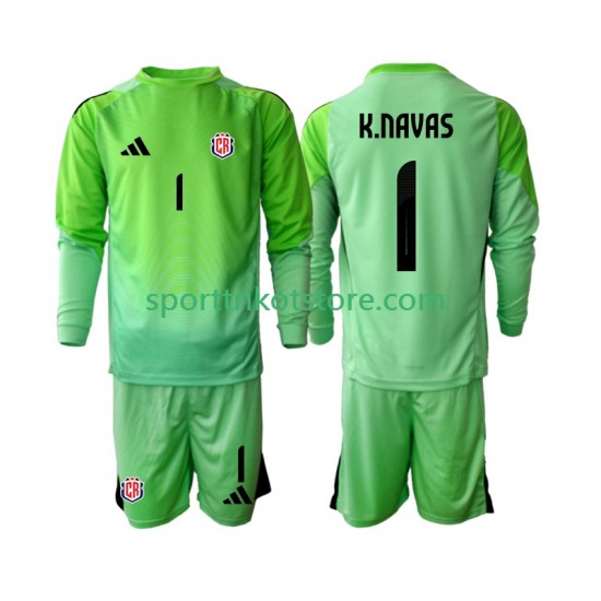 Costa Rica Kinderset Heim trikot 2025 Langarm Torwart Keylor Navas 1