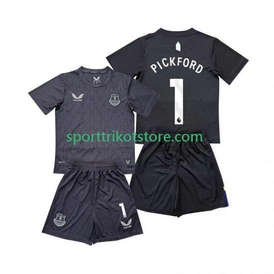 Everton Kinderset Auswärts trikot 2025-2026 Kurzarm Torwart FC Pickford 1