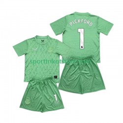 Everton Kinderset Heim trikot 2025-2026 Kurzarm Torwart FC Pickford 1