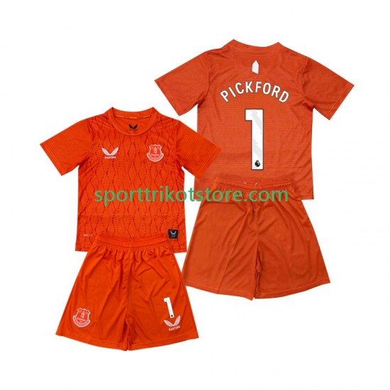Everton Kinderset Ausweich trikot 2025-2026 Kurzarm Torwart FC Pickford 1