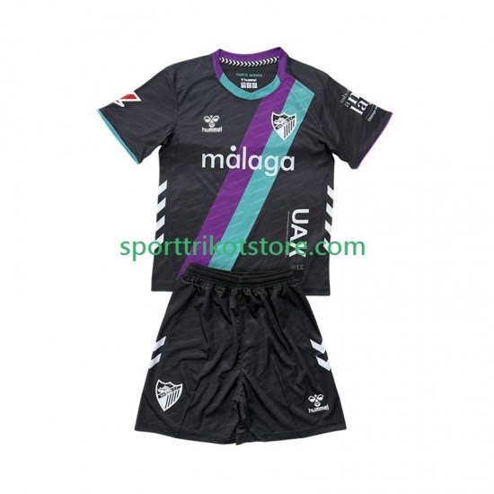 Málaga CF Kinderset Auswärts trikot 2025-2026 Kurzarm