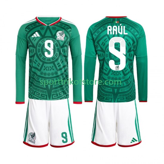 Mexiko Kinderset Heim trikot WM 2026 Langarm Raul Jimenez 9