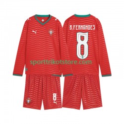 Portugal Kinderset Heim trikot WM 2026 Langarm Bruno Fernandes 8