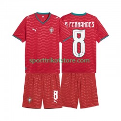 Portugal Kinderset Heim trikot WM 2026 Kurzarm Bruno Fernandes 8