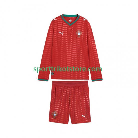 Portugal Kinderset Heim trikot WM 2026 Langarm