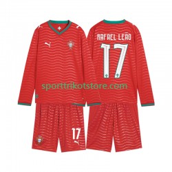 Portugal Kinderset Heim trikot WM 2026 Langarm Rafael Leao 17