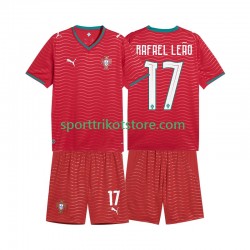 Portugal Kinderset Heim trikot WM 2026 Kurzarm Rafael Leao 17