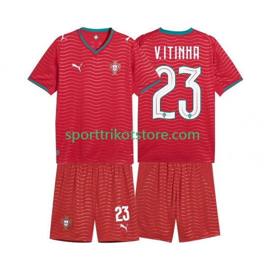 Portugal Kinderset Heim trikot WM 2026 Kurzarm Vitinha 23