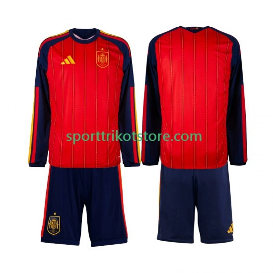 Spanien Kinderset Heim trikot WM 2026 Langarm
