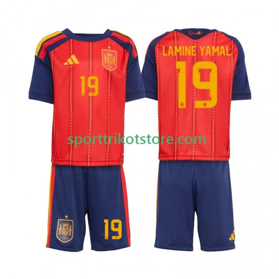 Spanien Kinderset Heim trikot WM 2026 Kurzarm Lamine Yamal 19