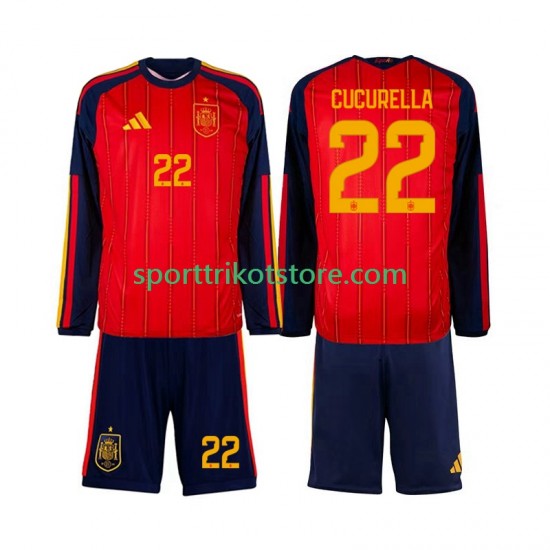 Spanien Kinderset Heim trikot WM 2026 Langarm Marc Cucurella 22