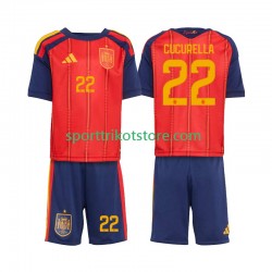 Spanien Kinderset Heim trikot WM 2026 Kurzarm Marc Cucurella 22