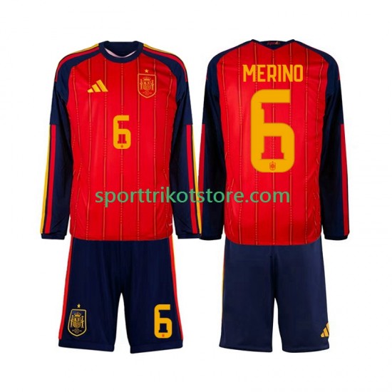 Spanien Kinderset Heim trikot WM 2026 Langarm Mikel Merino 6