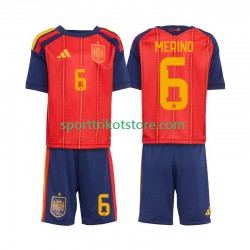 Spanien Kinderset Heim trikot WM 2026 Kurzarm Mikel Merino 6