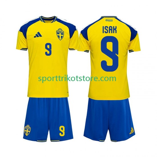 Schweden Kinderset Heim trikot 2026 Kurzarm Alexander Isak 9