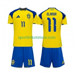 Schweden Kinderset Heim trikot 2026 Kurzarm Anthony Elanga 11