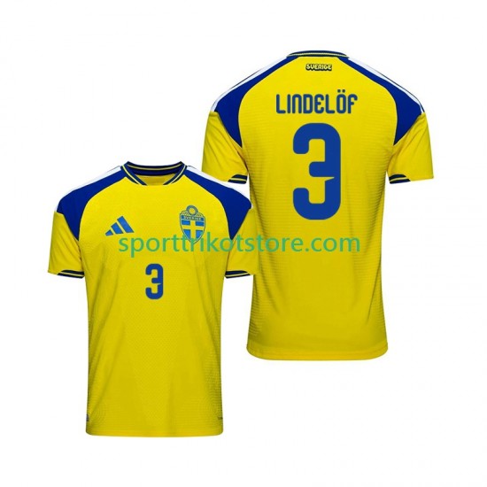Schweden Herren Heim trikot 2026 Kurzarm Victor Lindelof 3