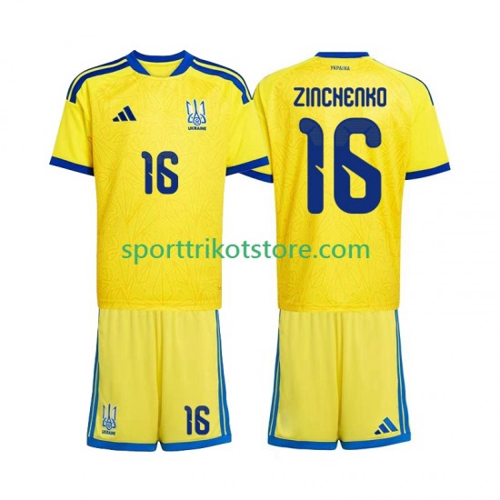 Ukraine Kinderset Heim trikot WM 2026 Kurzarm Oleksandr Zinchenko 16