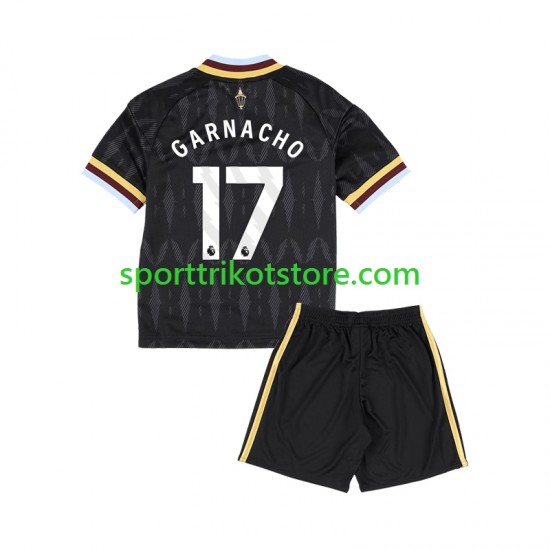 Aston Villa Kinderset Auswärts trikot 2026-2027 Kurzarm Alejandro Garnacho 17