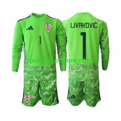 Kroatien Kinderset Heim trikot 2026-2027 Langarm Torwart Dominik Livakovic 25