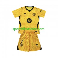 FC Barcelona Kinderset Viertes trikot 2026-2027 Kurzarm Torwart Joan Garcia 1