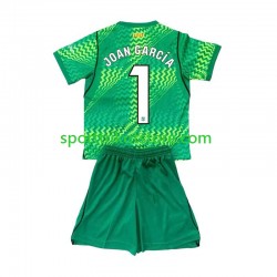 FC Barcelona Kinderset Heim trikot 2026-2027 Kurzarm Torwart Joan Garcia 1