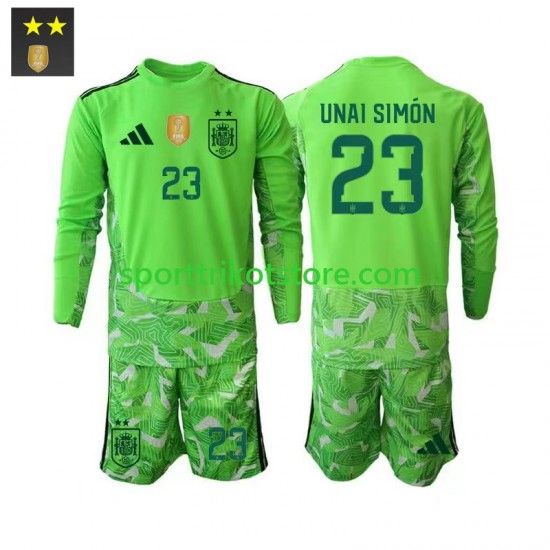 Spanien Kinderset Ausweich trikot 2026-2027 Langarm Torwart Unai Simon 23