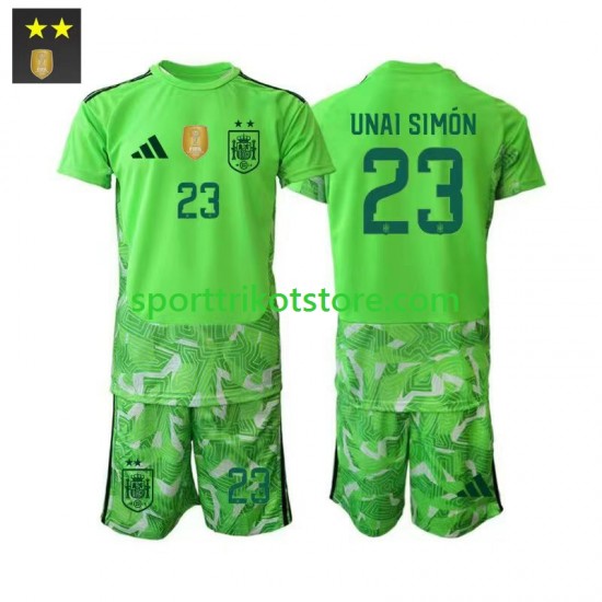 Spanien Kinderset Ausweich trikot 2026-2027 Kurzarm Torwart Unai Simon 23