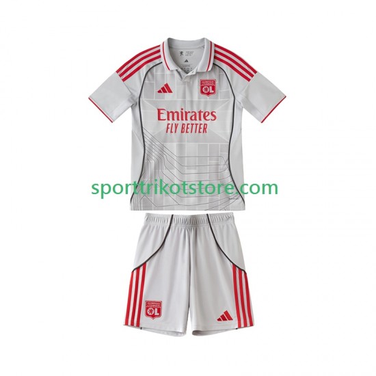 Olympique Lyon Kinderset Ausweich trikot 2025-2026 Kurzarm