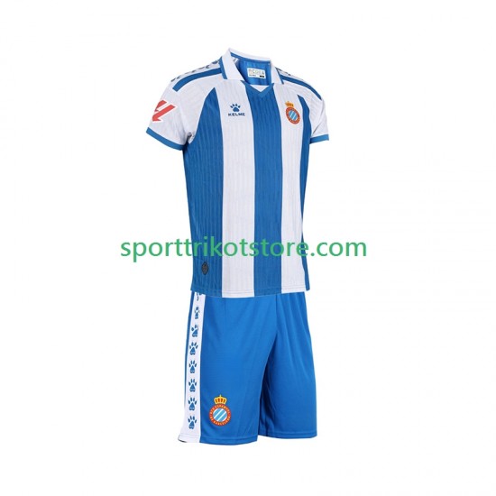 RCD Espanyol Kinderset Heim trikot 2025-2026 Kurzarm