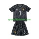 Frankreich Kinderset Schwarz Auswärts trikot Euro 2024 Kurzarm Torwart Hugo Lloris 1