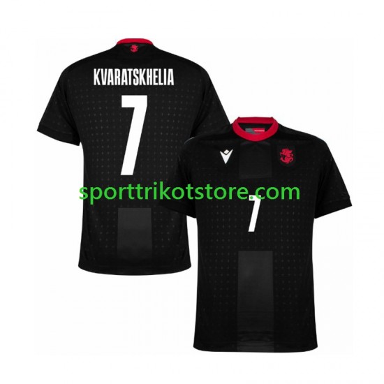 Herren Schwarz Auswärts trikot Euro 2024 Kurzarm Georgia Kvaratskhelia 7 Herren Schwarz Auswärts trikot Euro 2024 Kurzarm Georgia Kvaratskhelia 7