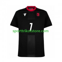 Herren Schwarz Auswärts trikot Euro 2024 Kurzarm Georgia Kvaratskhelia 7