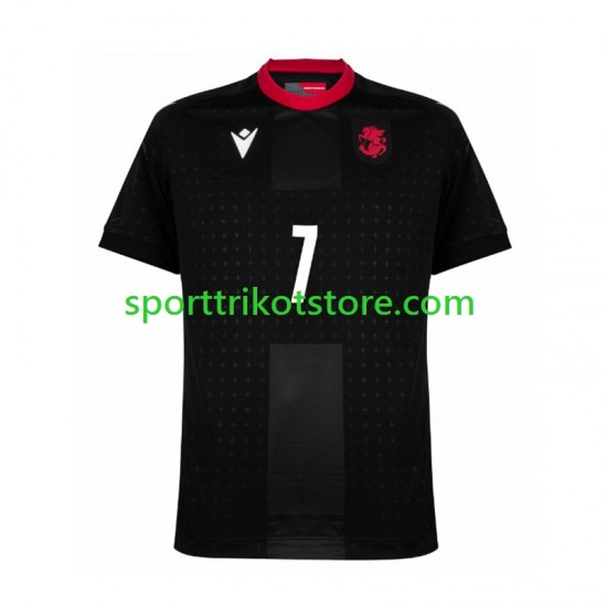 Herren Schwarz Auswärts trikot Euro 2024 Kurzarm Georgia Kvaratskhelia 7
