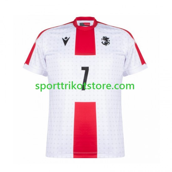 Herren Heim trikot Euro 2024 Kurzarm Georgia Kvaratskhelia 7