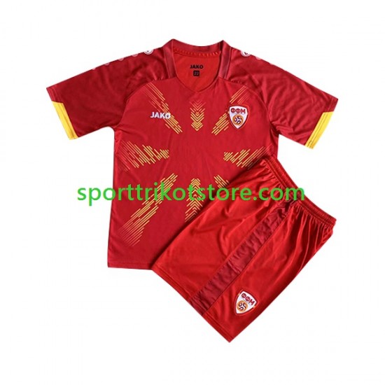 Nordmazedonien Kinderset Heim trikot 2023 Kurzarm
